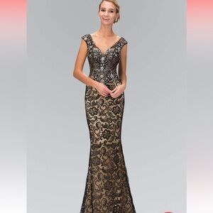Lace evening gown